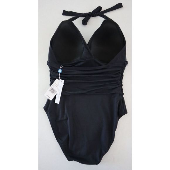 Bleu Rod Beattie Womens Sz 8 Black Glam Stand Empire Mio One Piece Swimsuit $119 - Picture 10 of 11
